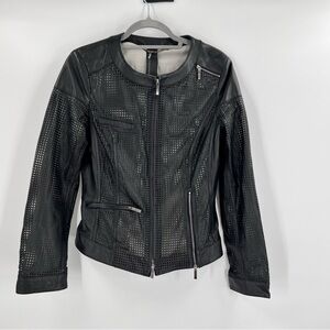 Luisa Cerano Embossed Lambs Leather Jacket